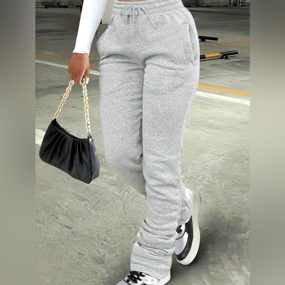 Women’s Gray Straight Leg Fitted Sweatpants - Tall/Long Length
36” inseam